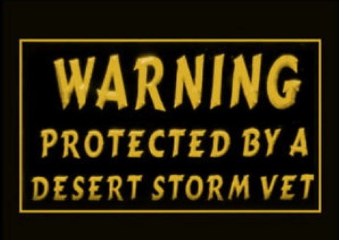 Warning Protected By A Desert Storm Vet LED Neon Sign